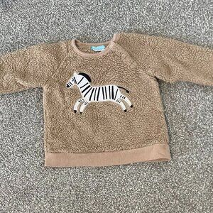 2/$15 Pekkle Brown Zebra Sweater Baby Size 18 Months